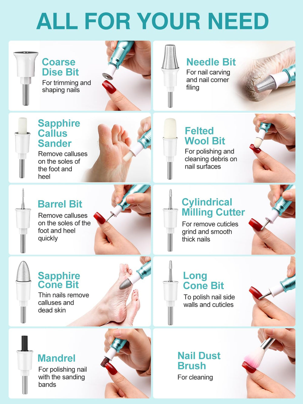 SUBAY beginner-friendly electric nail drill for easy at-home nail care.