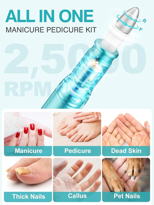 SUBAY nail drill kit with LED speed display for precise control.