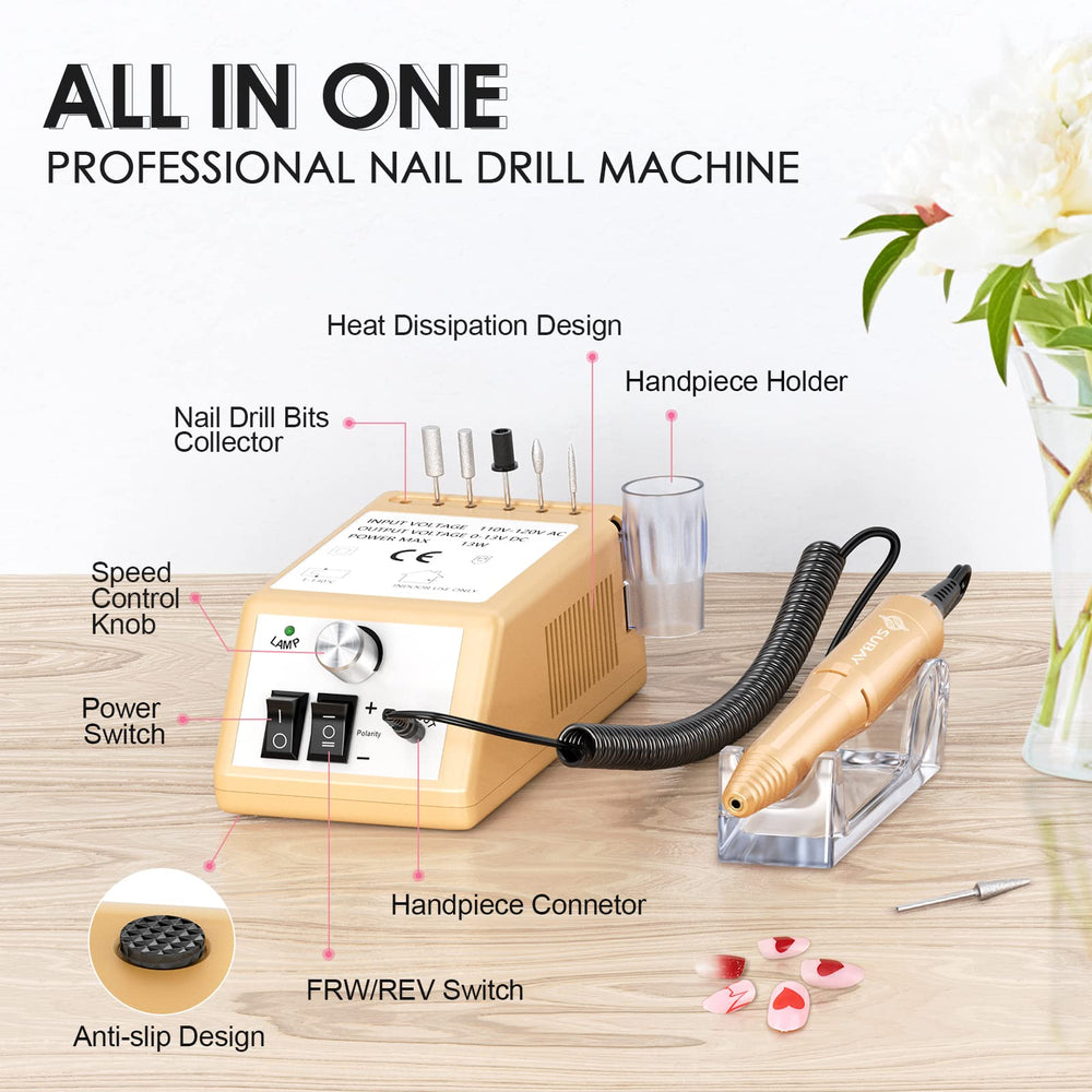SUBAY nail drill side panel showing compact design for salon or home use