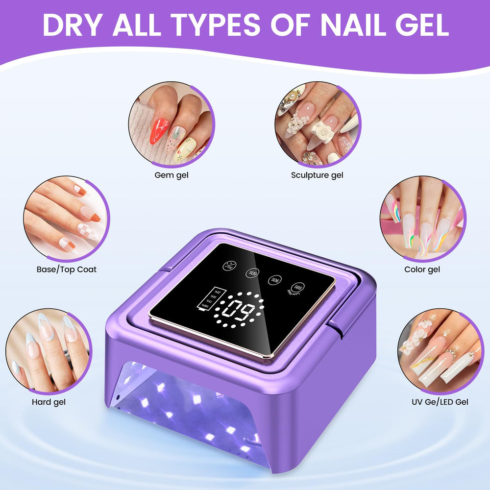 Subay UV Nail Lamp 108W rechargeable battery enables salon-grade curing without cords