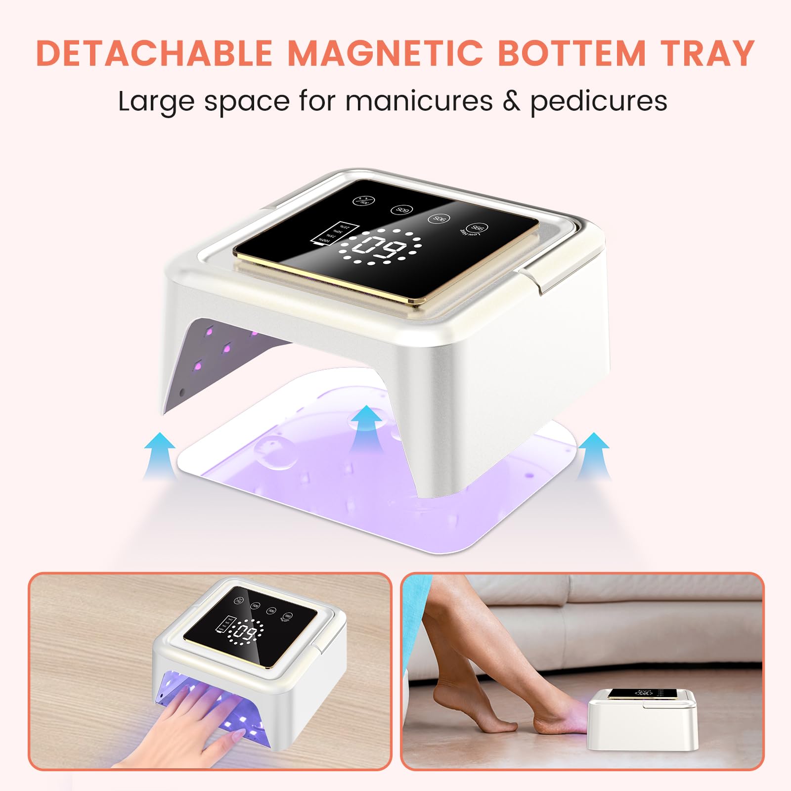 SUBAY auto sensor starts curing when a hand is detected and stops on removal.