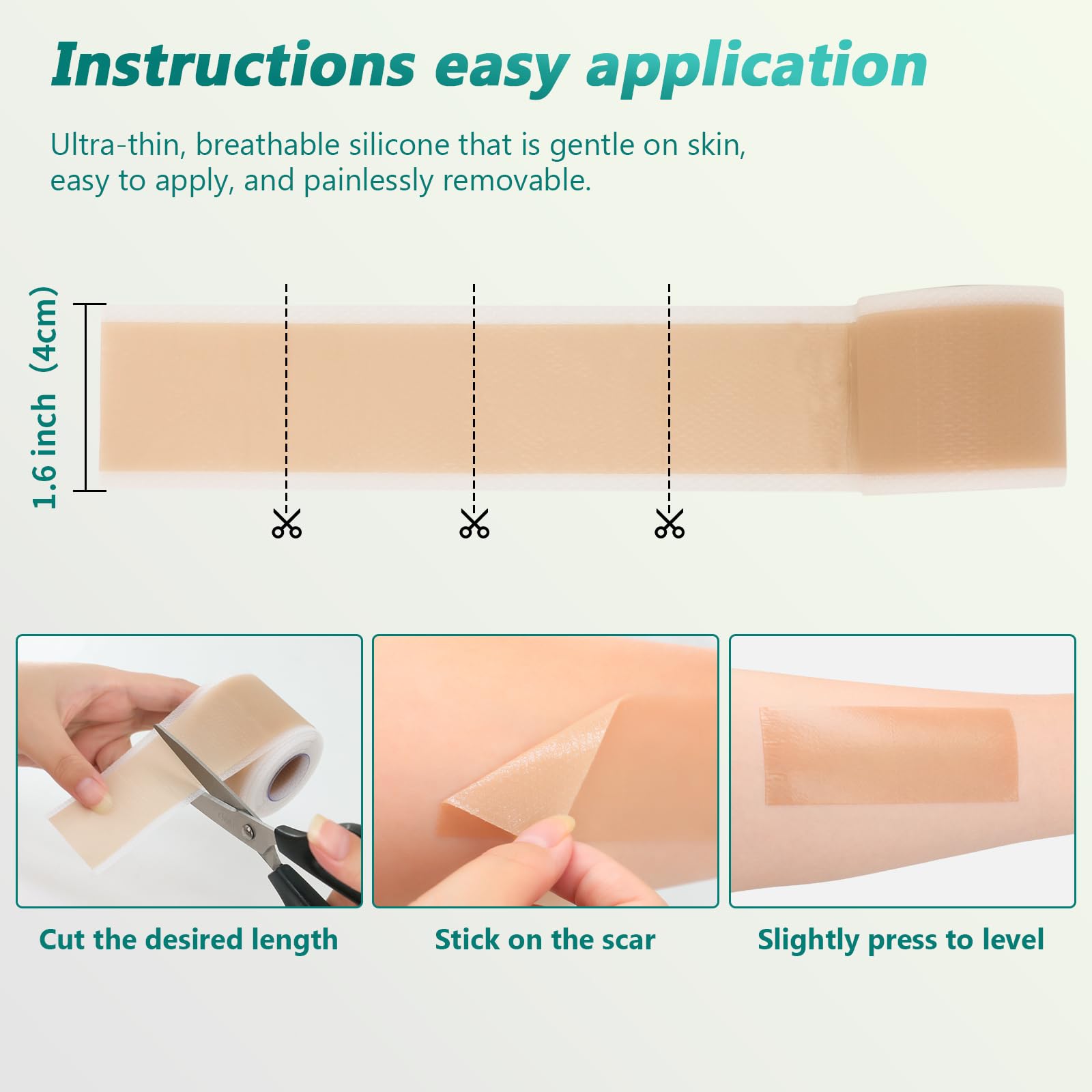 SUCONBE silicone scar tape pack shown for portable, on-the-go scar care