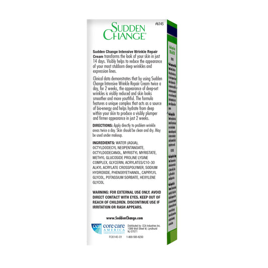 Sudden Change Wrinkle Repair Cream texture close-up highlights creamy hydration.