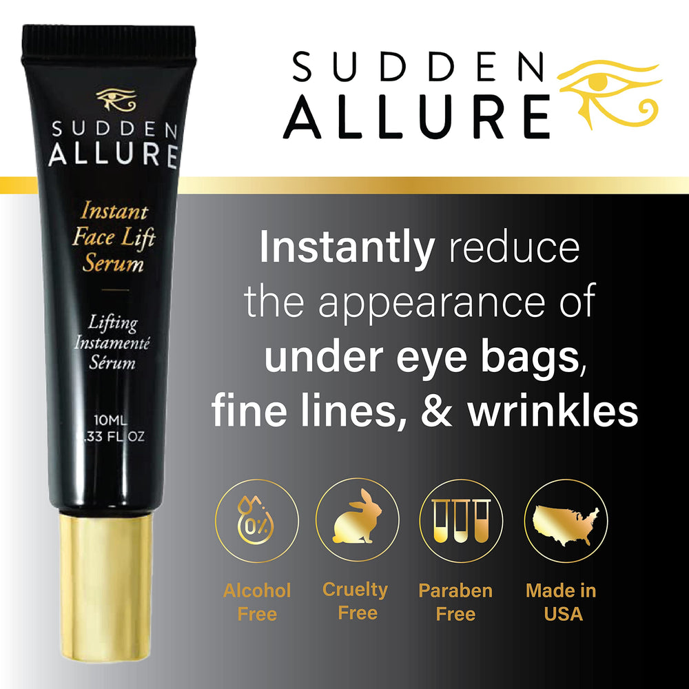 SuddenAllure serum applied under the eye for immediate firming.