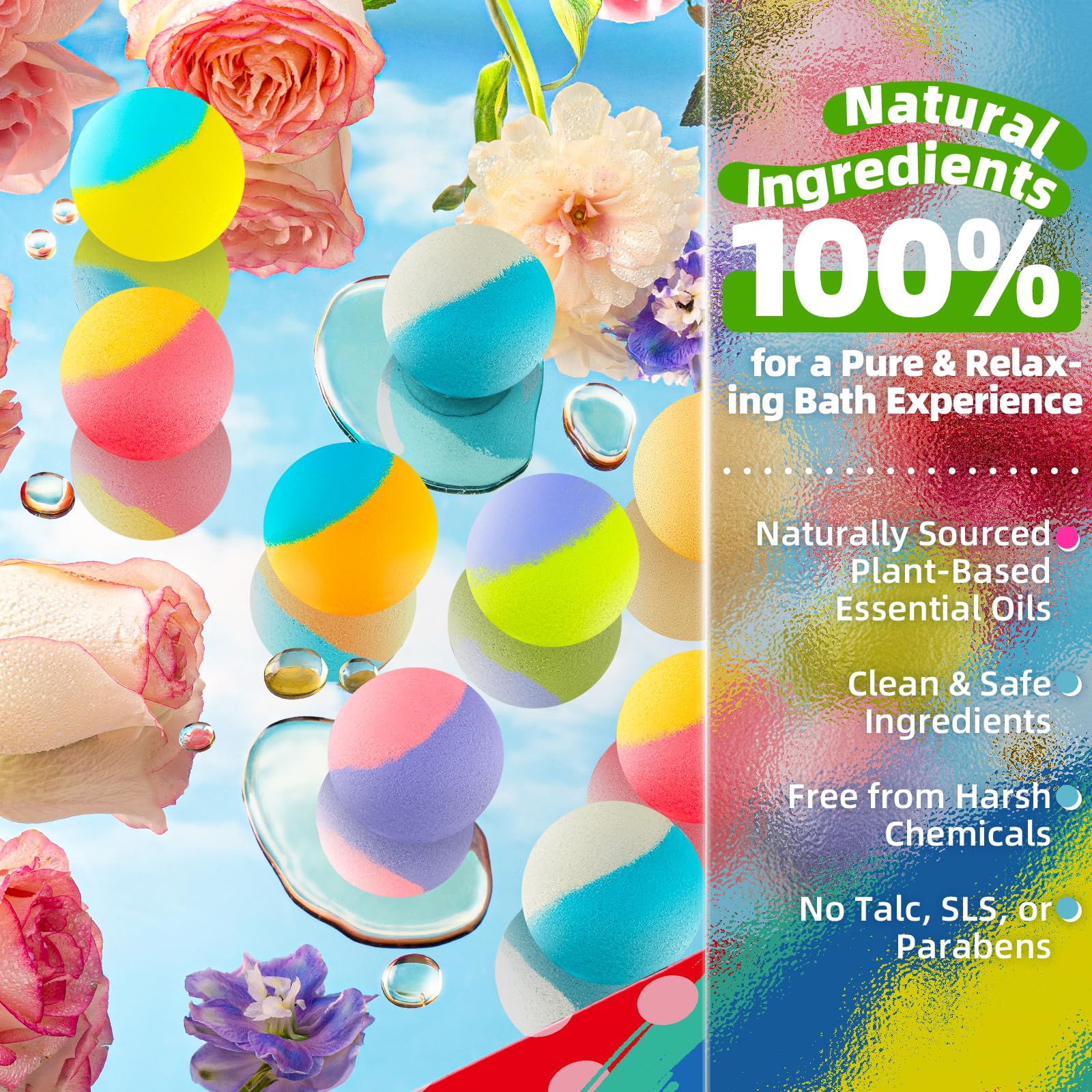 SudsyRoar 64-pack bath bombs individually wrapped for freshness and gifting