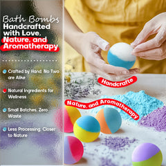 SudsyRoar lavender bath bomb close-up with calming aroma