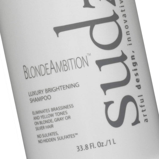 SUDZZFX Blonde Ambition Shampoo lather reveals sky-blue cue for rinsing.