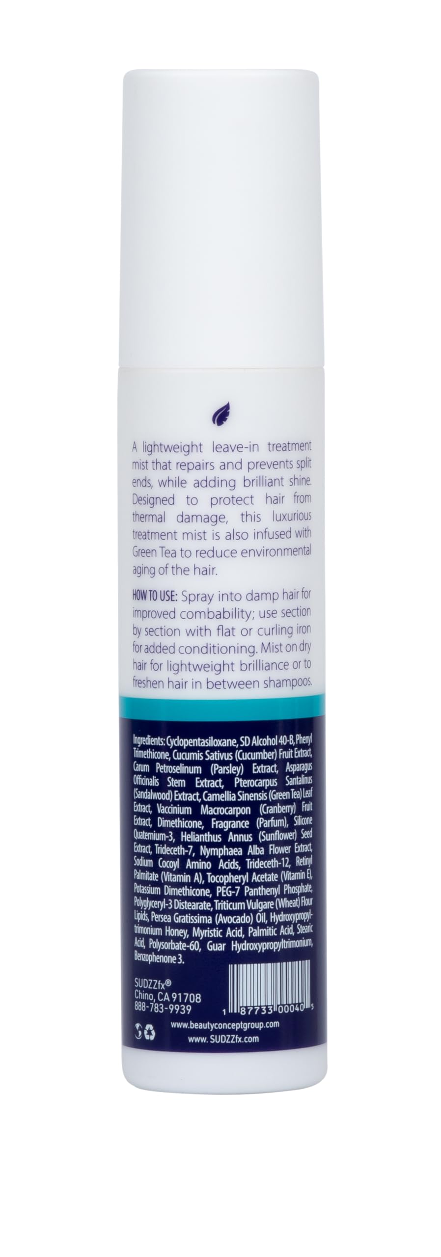 SUDZZFX LUXE spray misting hair for a smooth finish and easy styling.