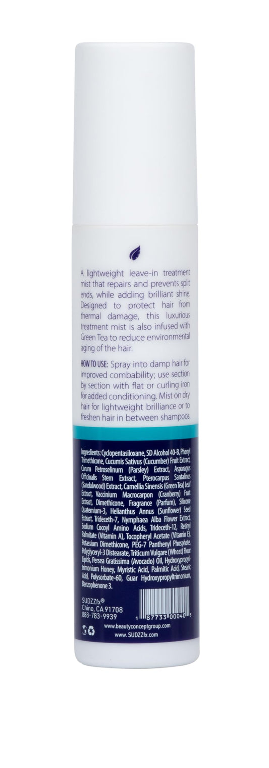 SUDZZFX LUXE spray misting hair for a smooth finish and easy styling.