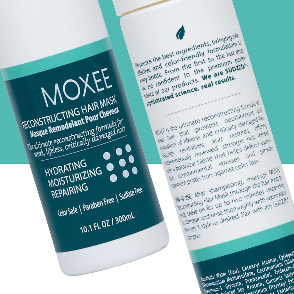 Creamy texture of Moxee mask on hand showing rich hydration for dry hair.