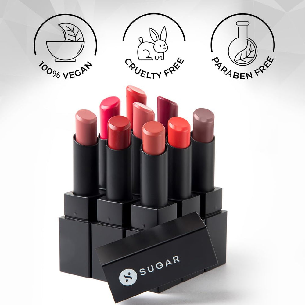 SUGAR Cosmetics Nothing Else Matter lipstick close-up shows premium matte texture.