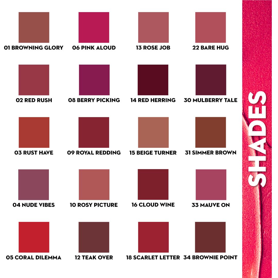 SUGAR Cosmetics Nothing Else Matter packaging display in vibrant scarlet shade.