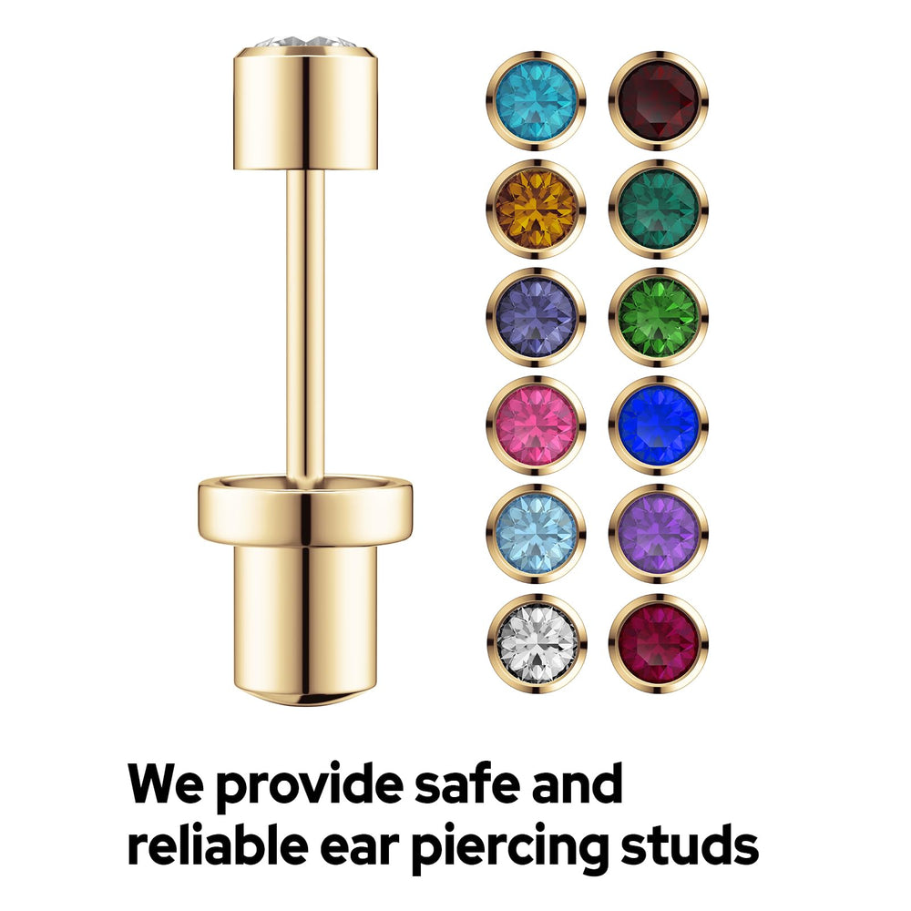 SugarTang birthstone ear piercing kit adds meaningful color for young wearers.