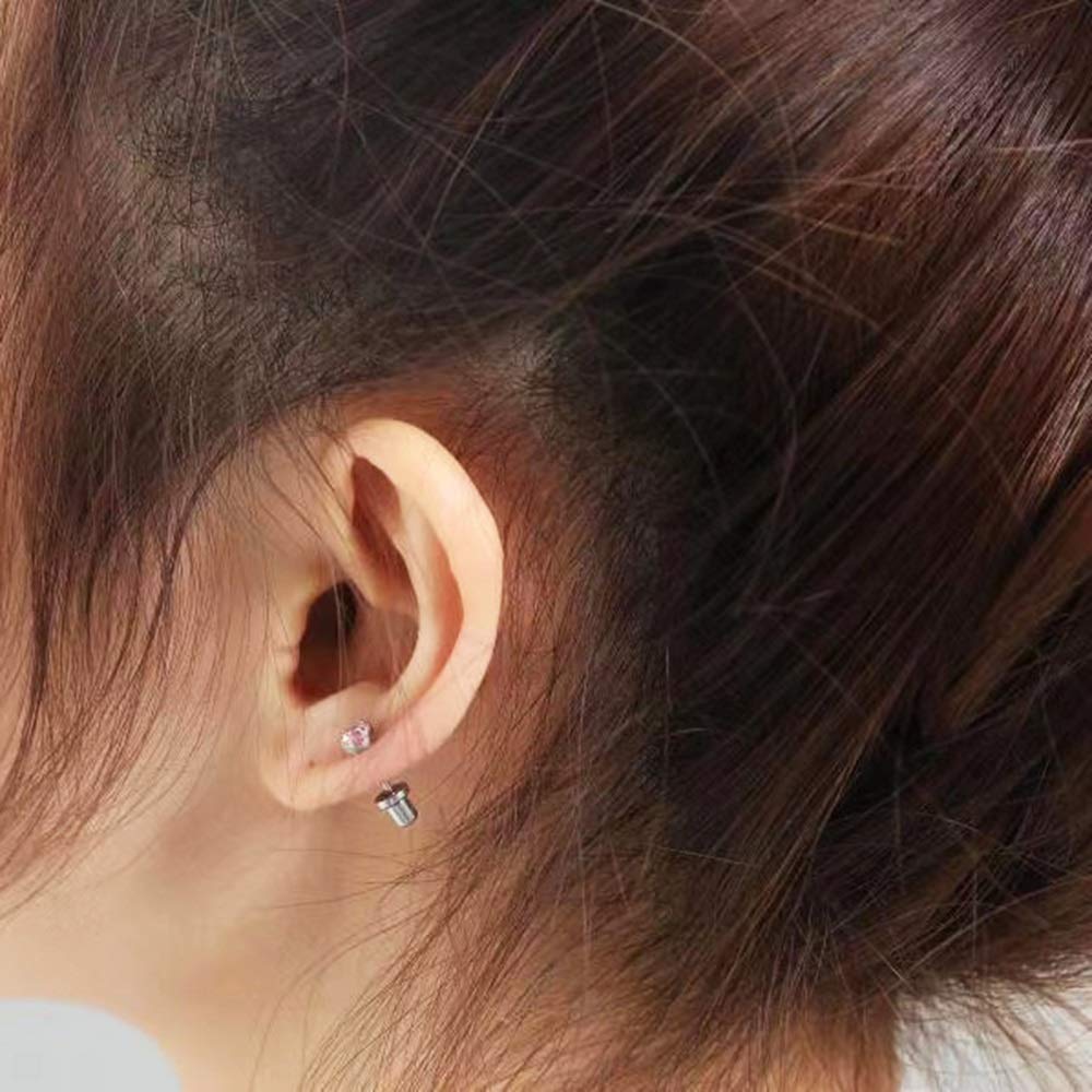 SugarTang 4mm cubic zirconia ear stud for a sparkling look
