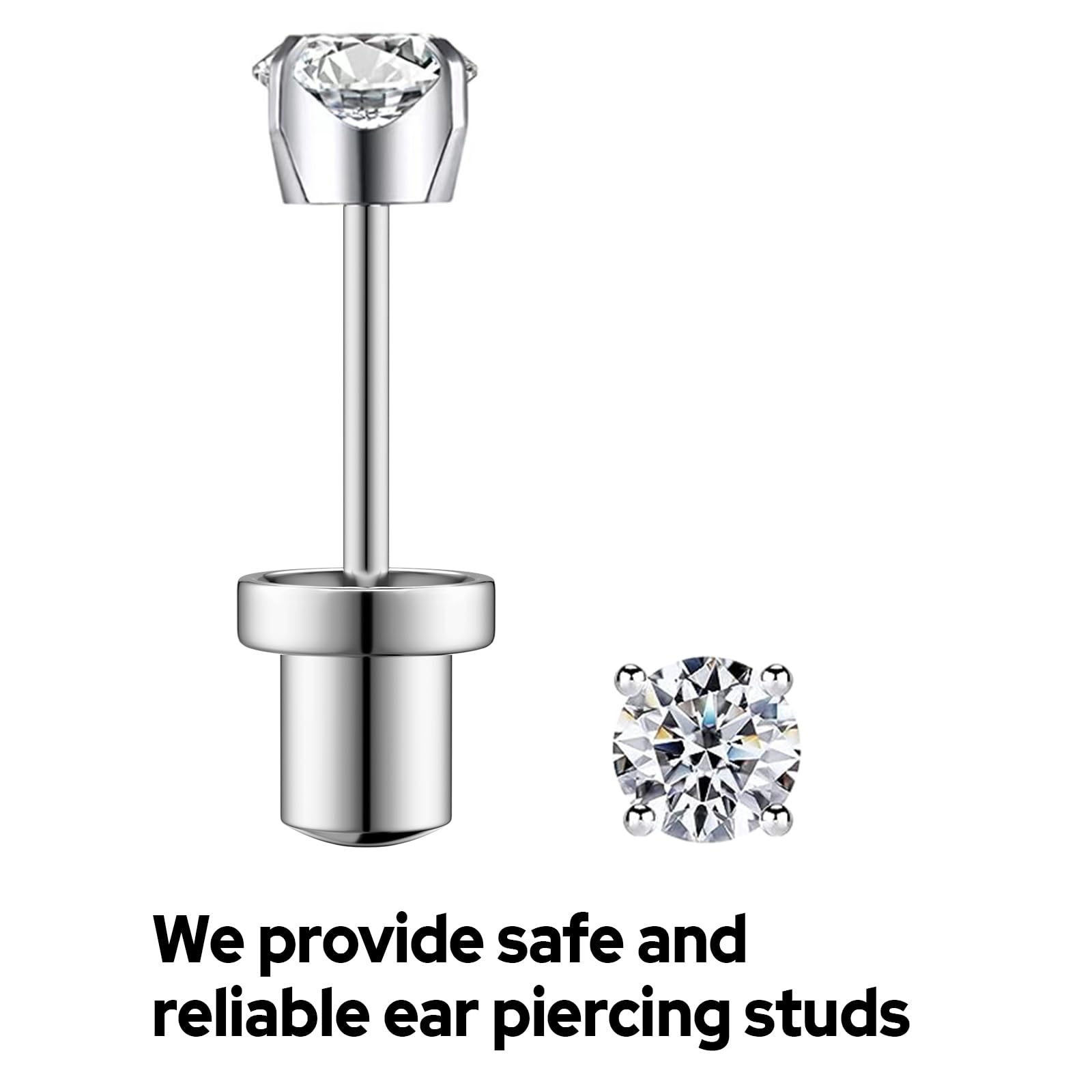 SugarTang preloaded ear studs included for easy replacement options