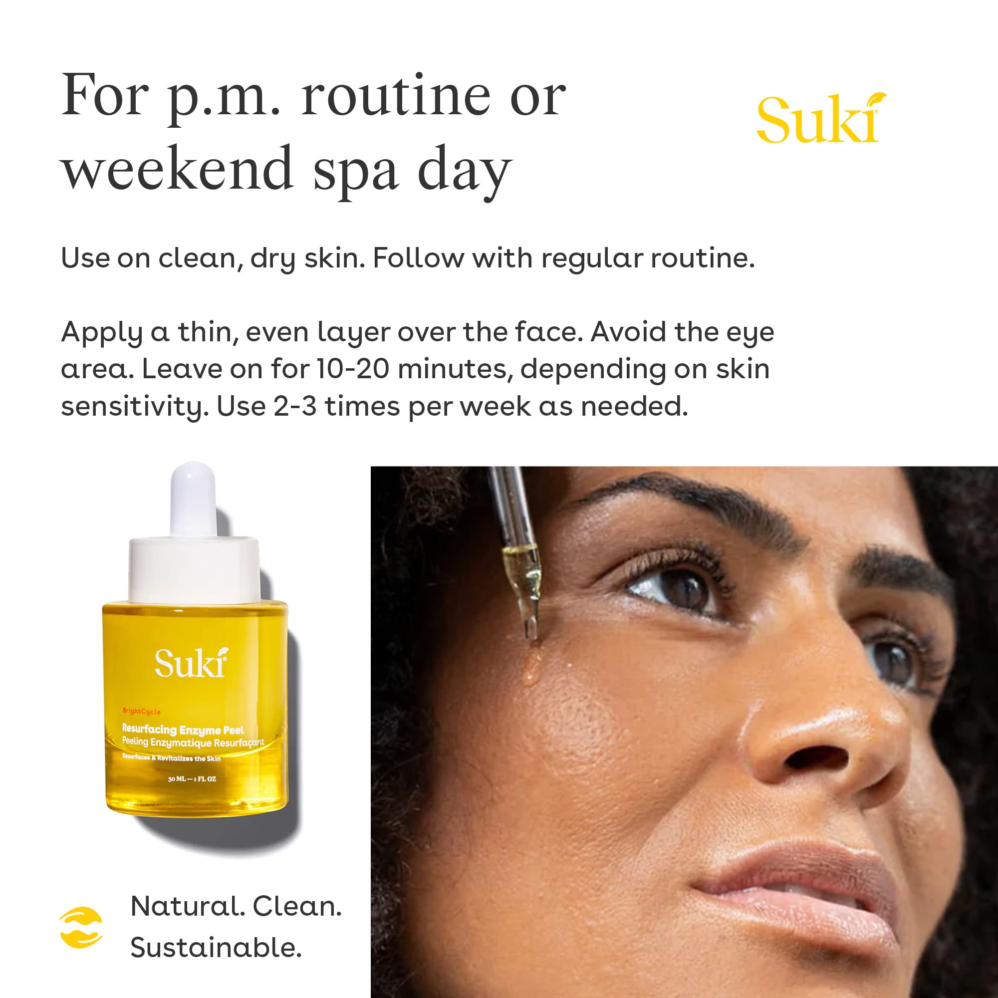 Suki Resurfacing Enzyme Peel in a skincare routine setup