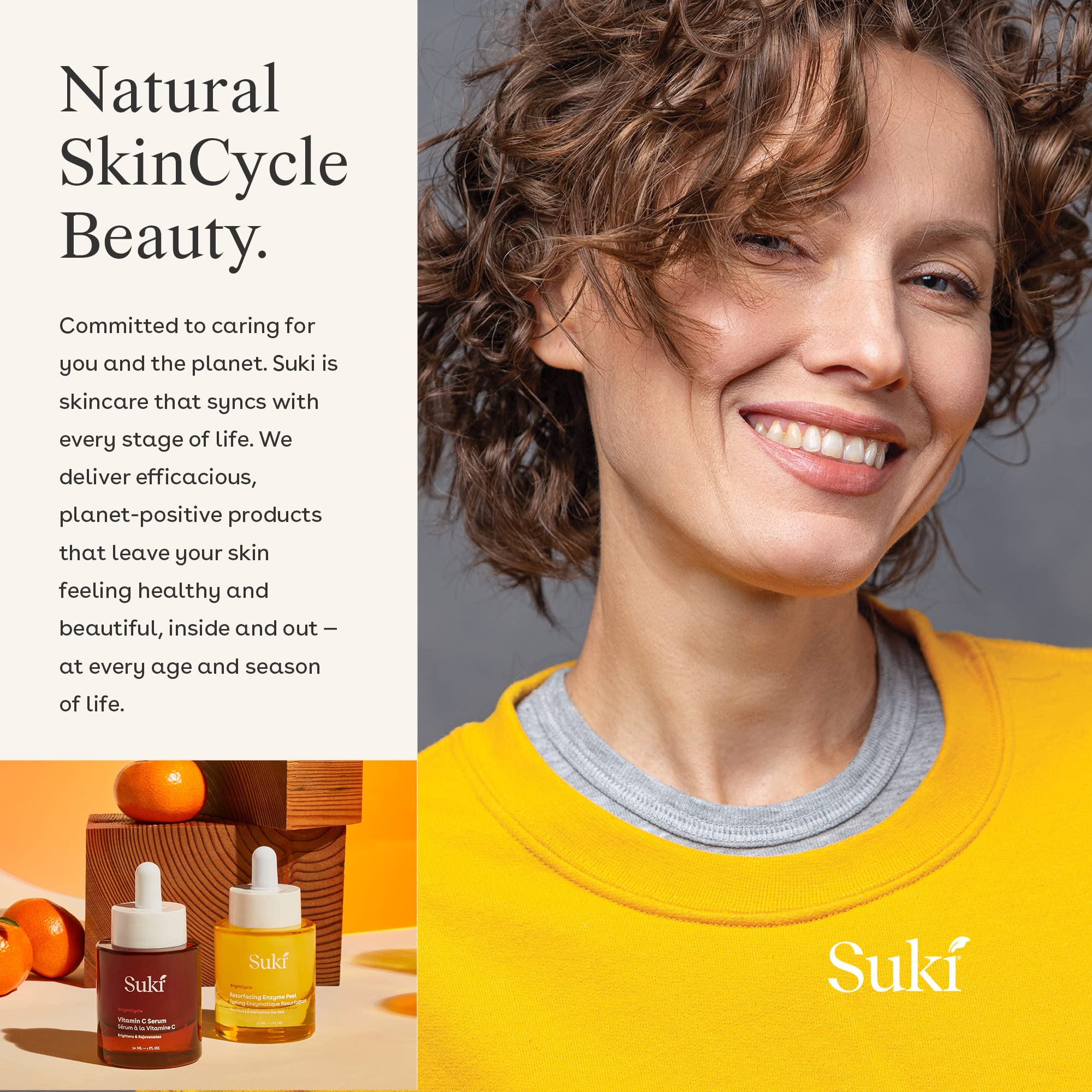 Vegan and cruelty-free symbol on Suki Resurfacing Enzyme Peel packaging