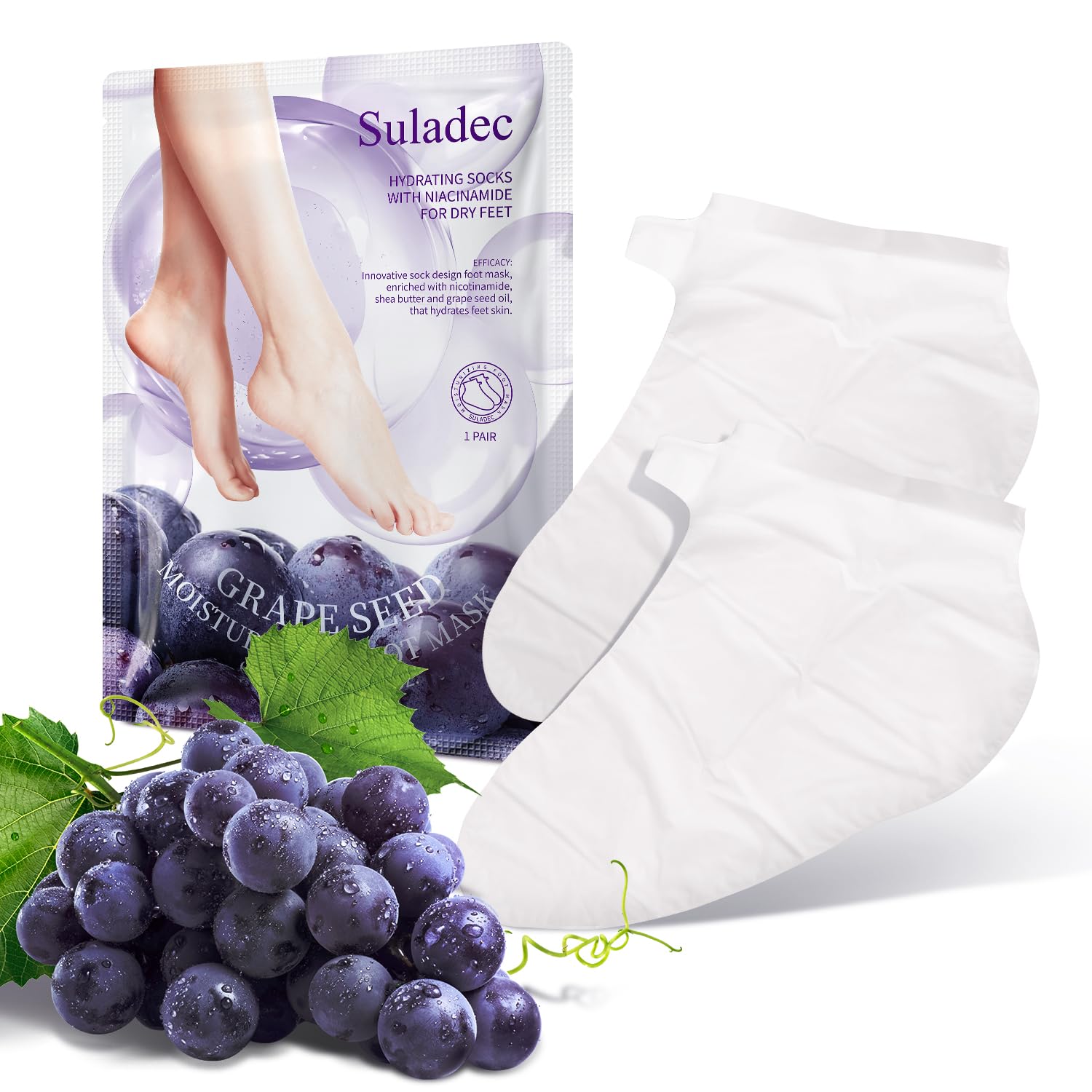 SULADEC foot mask in-use demonstrates 15-20 minute application.