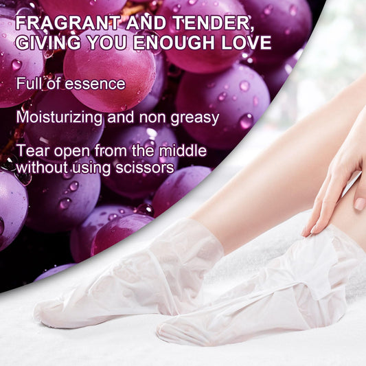 SULADEC foot mask with grape seed oil for deep moisture.