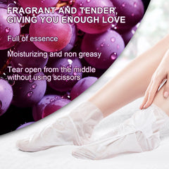 SULADEC foot mask with grape seed oil for deep moisture.