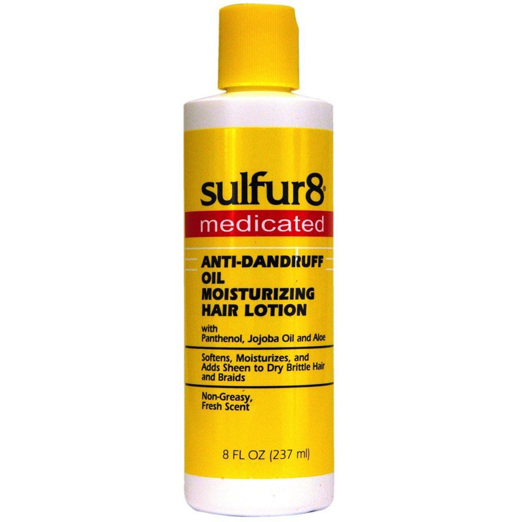 Sulfur-8 Oil Moisturizing Lotion bottle front view; deep hydration for smoother skin.