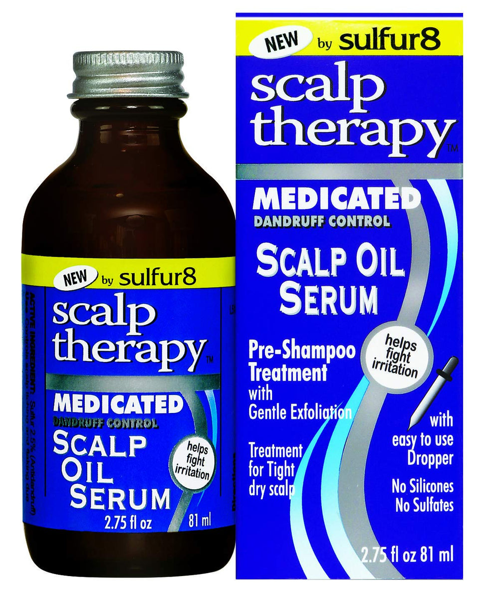Sulfur-8 Scalp Therapy Oil Serum bottle for nourished scalp and gentle relief