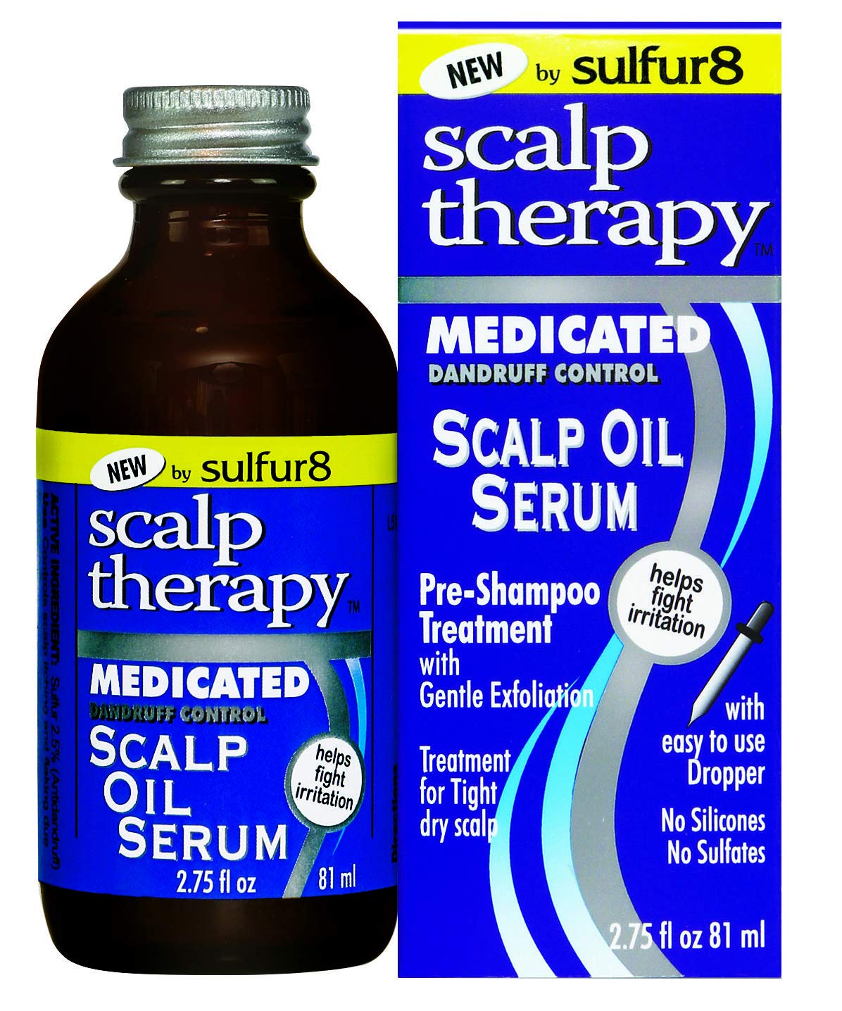 Sulfur-8 Scalp Therapy Oil Serum bottle for nourished scalp and gentle relief