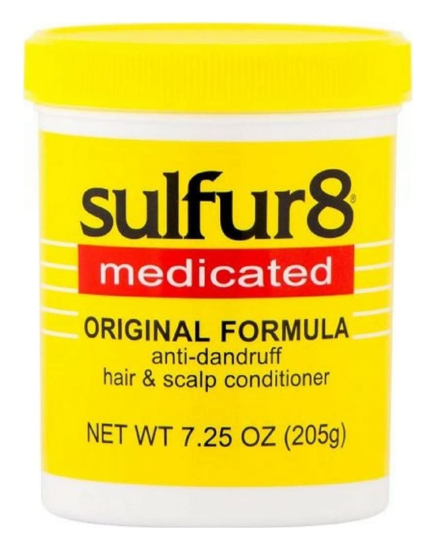 Three-pack display of Sulfur8 Anti-Dandruff Conditioner for family use.