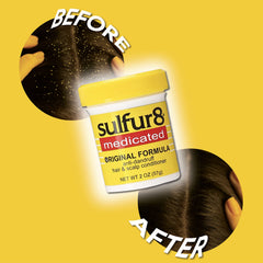 SULFUR8 hair conditioner bottle softens strands for easier styling