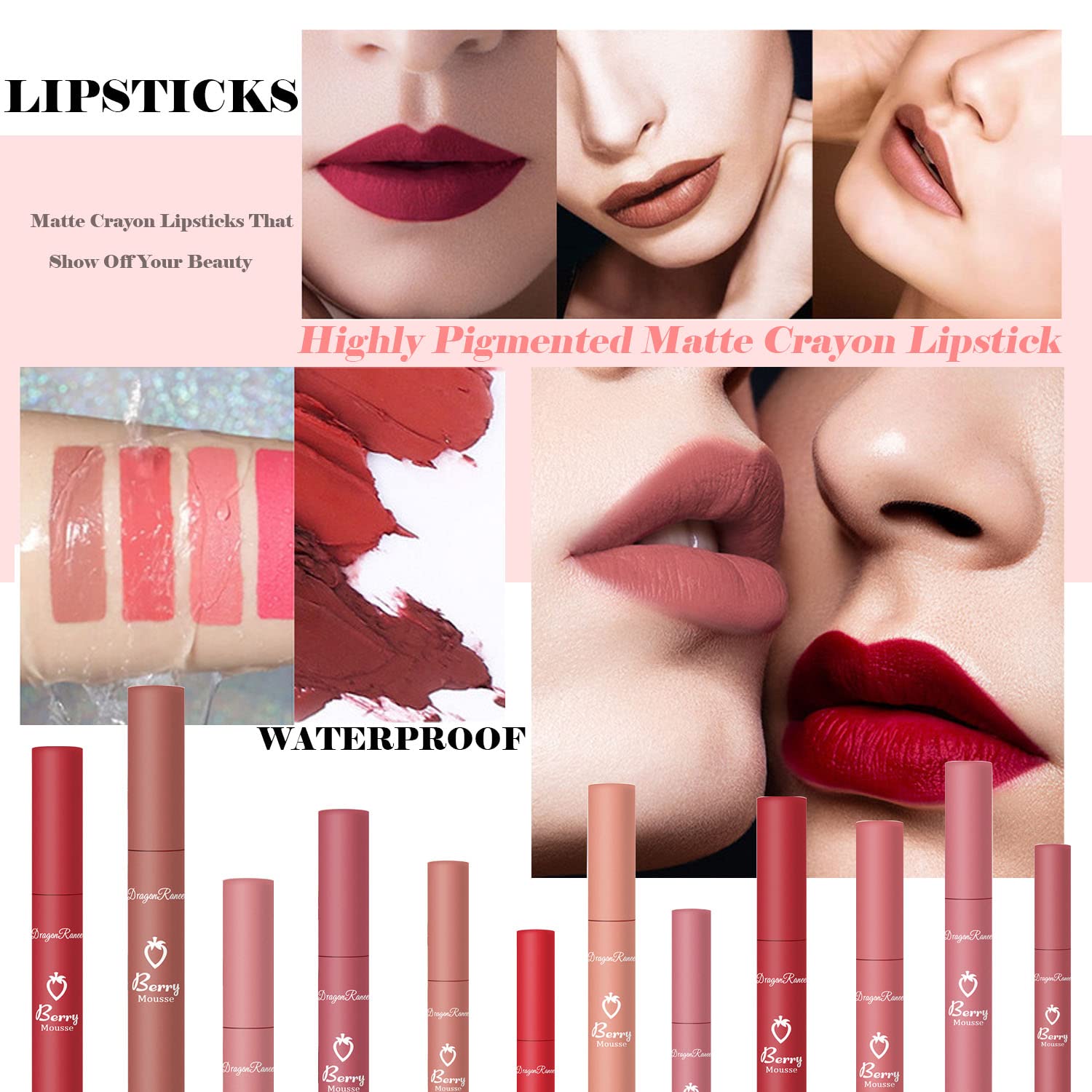 Sulily Pcs matte red lipstick for a confident evening look.