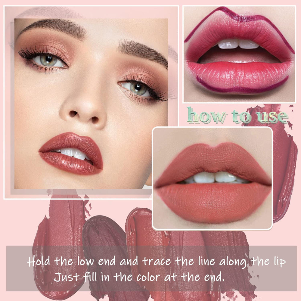 Sulily Pcs creamy liquid lipstick glides for precise definition.