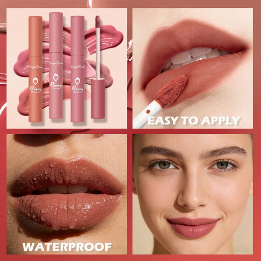 Sulily Pcs long-wear red lip color on model's smile.