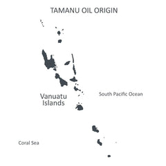 Sulina Tamanu Oil packaging promotes eco-friendly glass container.
