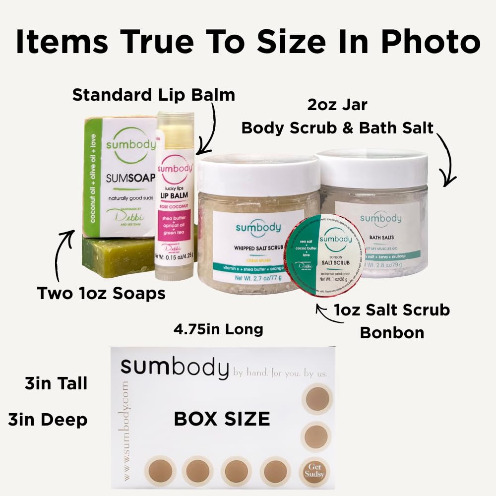 Sumbody scrub application shown for exfoliation and smooth skin care at home.