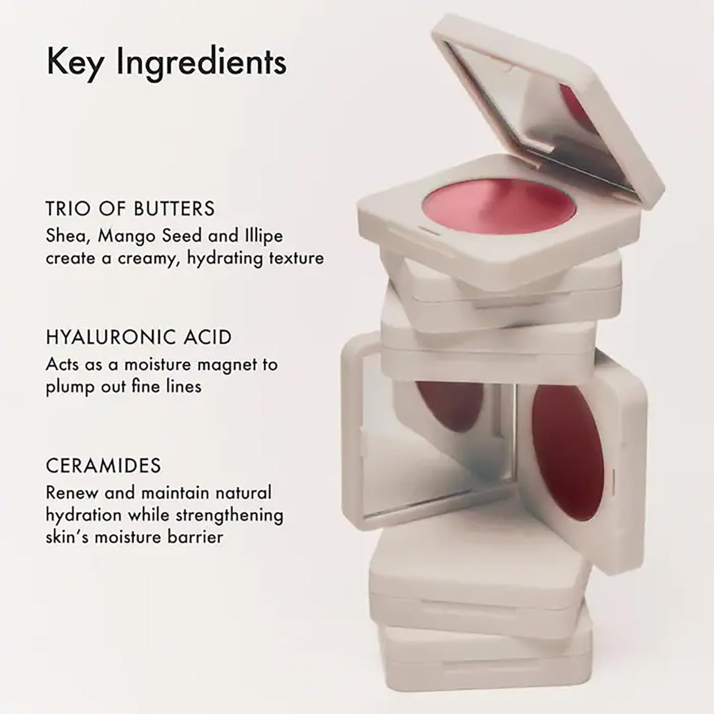 Summer Fridays Blush Butter Balm creamy texture close-up highlights smooth application.