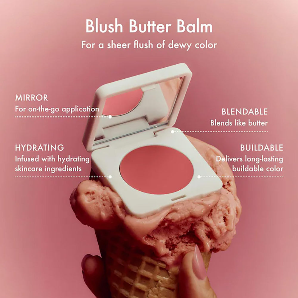 Summer Fridays Blush Butter Balm swirls into skin for a dewy flush.
