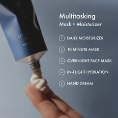 Summer Fridays Jet Lag Mask Mini application on the face suggests daytime glow potential