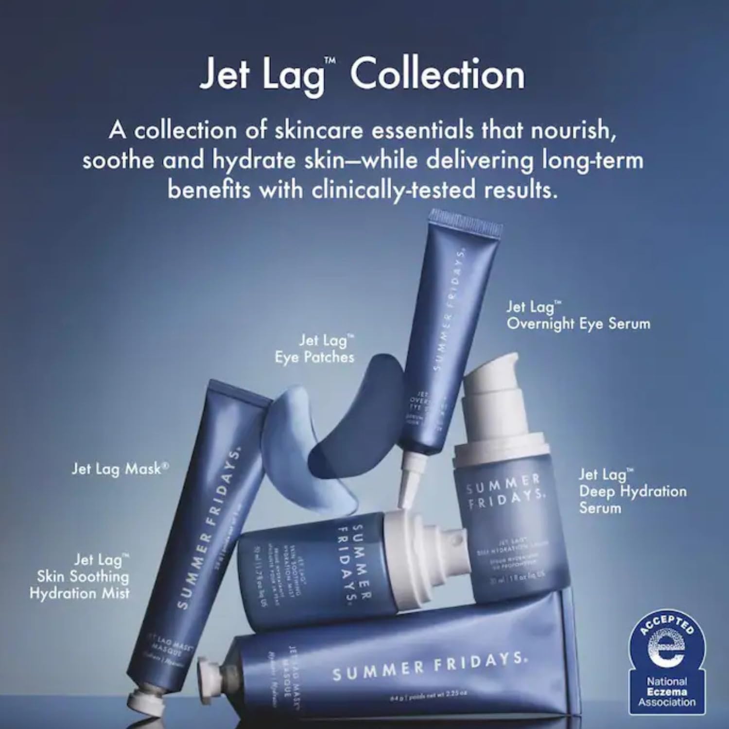 Fragrance-free Summer Fridays Jet Lag Serum label on clean packaging