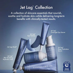Fragrance-free Summer Fridays Jet Lag Serum label on clean packaging