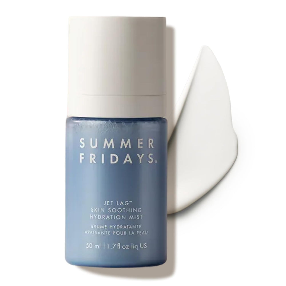 Summer Fridays Jet Lag Skin Mist bottle ready for refreshing hydration.