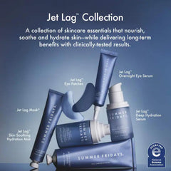 Summer Fridays Jet Lag Under Eye Patches leave serum on skin to soothe.