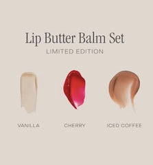 Summer Fridays Lip Butter Balm Set Vanilla tube on vanity, for everyday lip care
