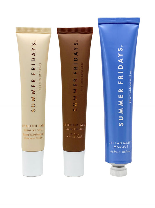Summer Fridays lip butter balm in toasted marshmallow and hot cocoa provide nourishing lip care.