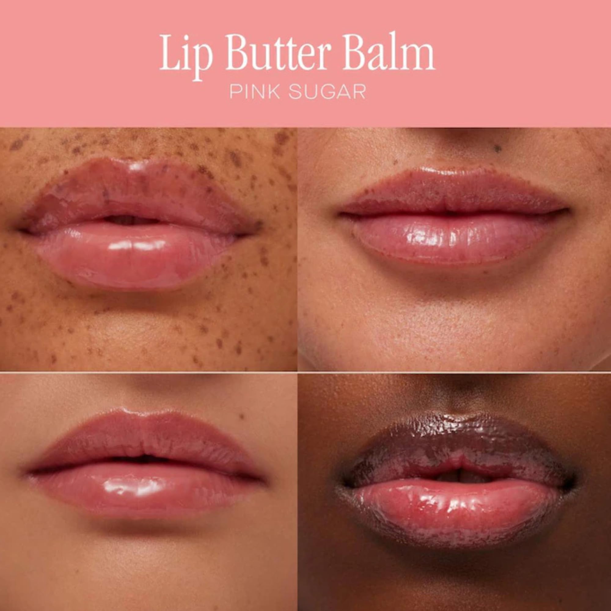 Summer Fridays lip butter on lips demonstrates instant hydration with a gentle sheen.