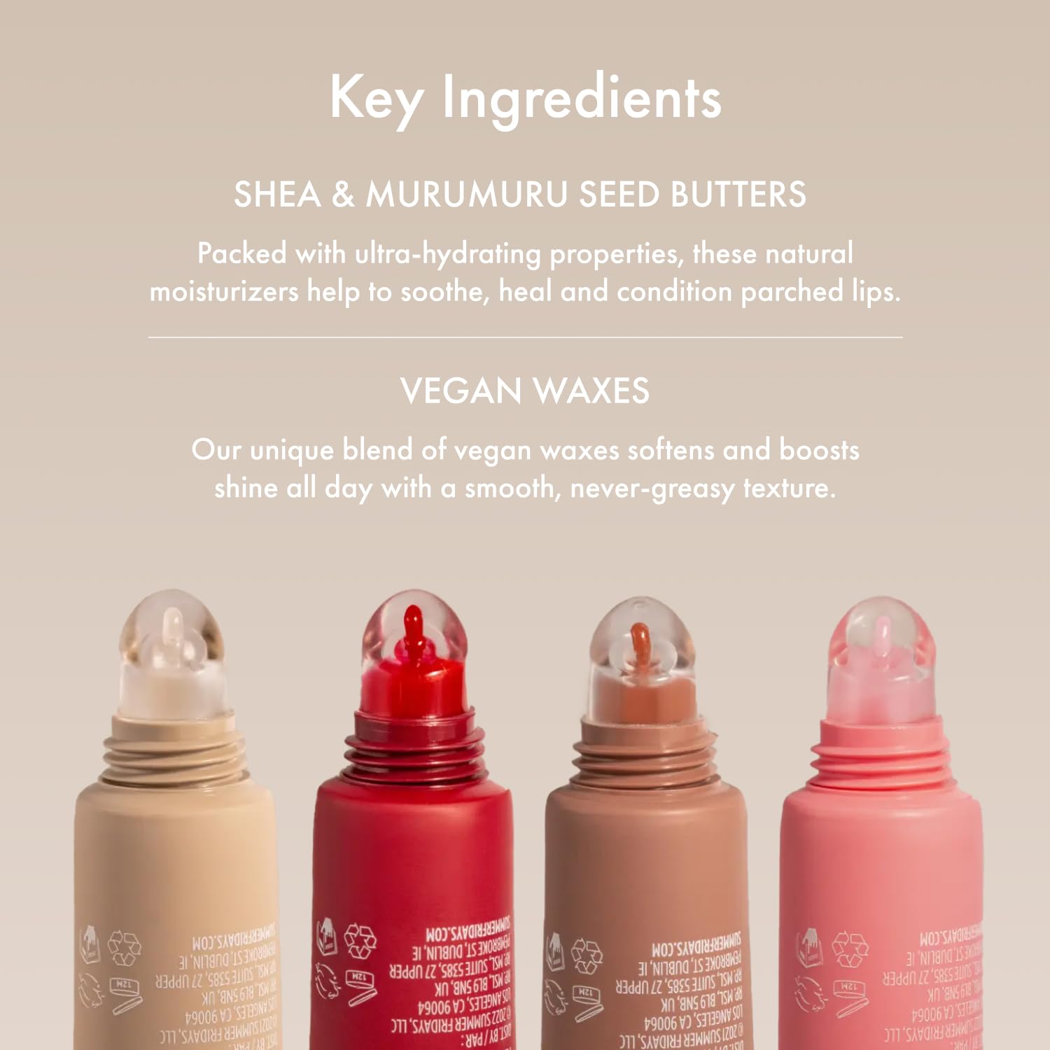 Subtle pink sheen from Summer Fridays Pink Guava lip balm for daily wear.