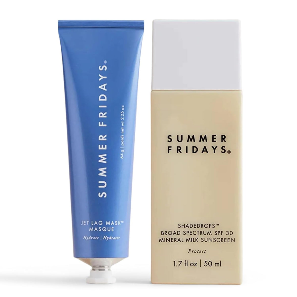 Summer Fridays ShadeDrops SPF 30 bottle showing lightweight mineral sunscreen for daily protection.