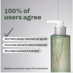 SUMSAE Pore Control gel-to-foam action forming rich foam for cleansing.