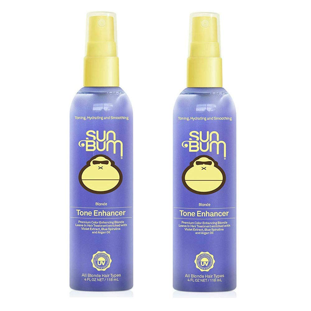 Sun Bum Blonde Tone Enhancer 2-pack bottles front for cooler tones and hydration.