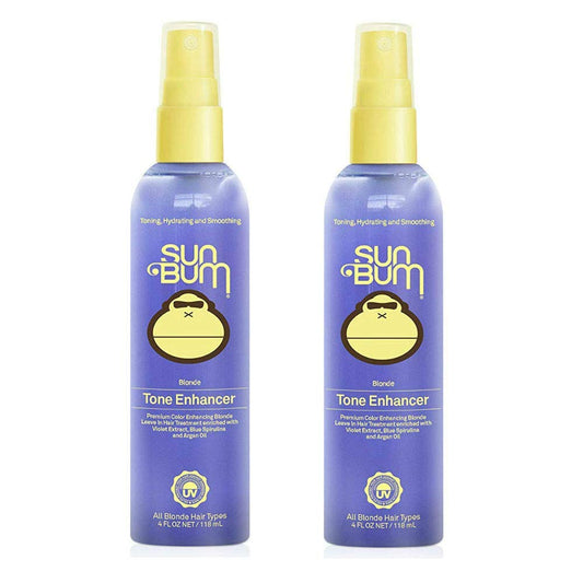 Sun Bum Blonde Tone Enhancer 2-pack bottles front for cooler tones and hydration.
