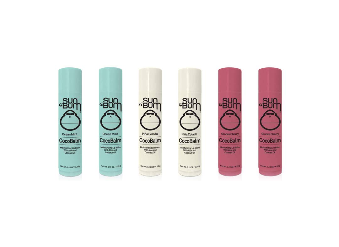 Sun Bum CocoBalm pack front view for all-day lip hydration.